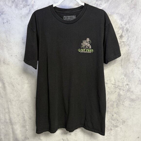 Dixxon Flannel Company T Shirt Mens L 21.5x29.5 Live Fast Forever Black Tee - Picture 3 of 9
